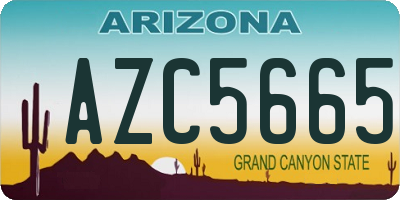 AZ license plate AZC5665