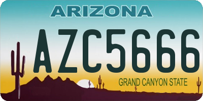 AZ license plate AZC5666