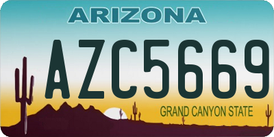 AZ license plate AZC5669