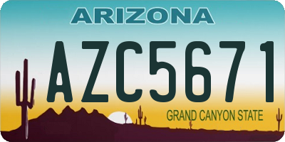 AZ license plate AZC5671