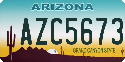 AZ license plate AZC5673