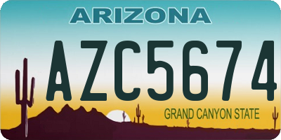 AZ license plate AZC5674