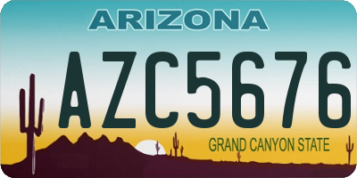AZ license plate AZC5676