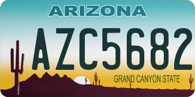 AZ license plate AZC5682