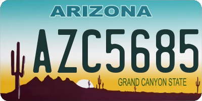 AZ license plate AZC5685