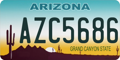 AZ license plate AZC5686