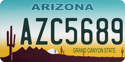 AZ license plate AZC5689