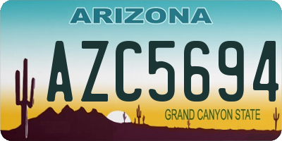 AZ license plate AZC5694