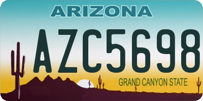 AZ license plate AZC5698