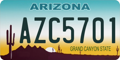 AZ license plate AZC5701