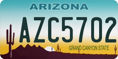 AZ license plate AZC5702