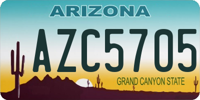 AZ license plate AZC5705