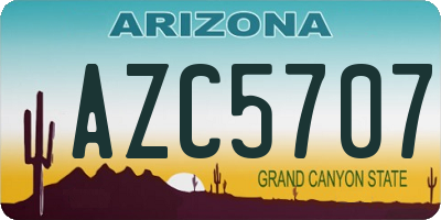 AZ license plate AZC5707