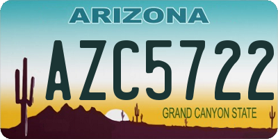 AZ license plate AZC5722