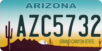 AZ license plate AZC5732