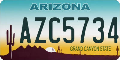 AZ license plate AZC5734