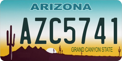 AZ license plate AZC5741