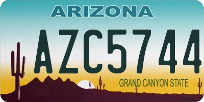 AZ license plate AZC5744