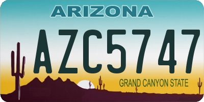 AZ license plate AZC5747