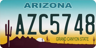 AZ license plate AZC5748