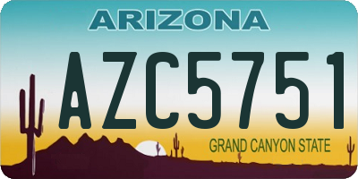 AZ license plate AZC5751
