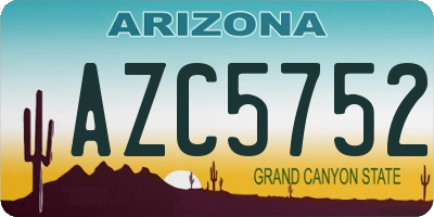 AZ license plate AZC5752