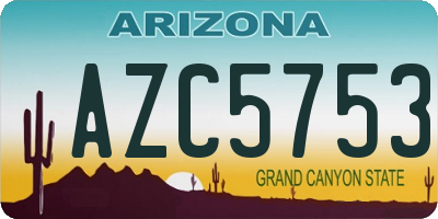 AZ license plate AZC5753