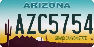 AZ license plate AZC5754