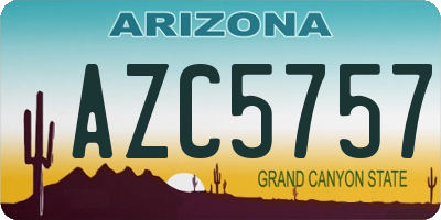 AZ license plate AZC5757