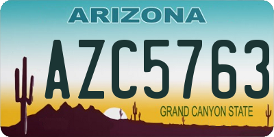 AZ license plate AZC5763