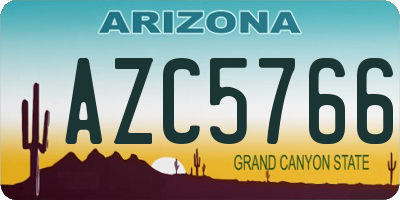 AZ license plate AZC5766