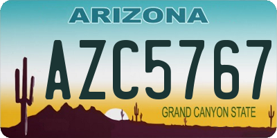 AZ license plate AZC5767