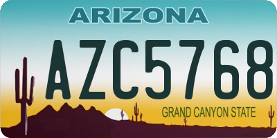 AZ license plate AZC5768