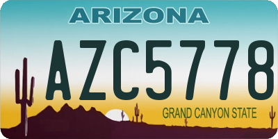 AZ license plate AZC5778