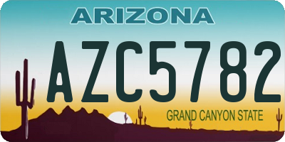 AZ license plate AZC5782