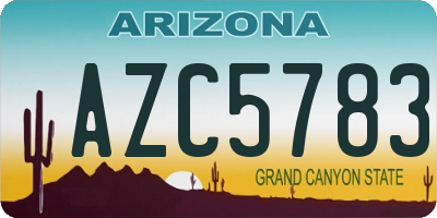 AZ license plate AZC5783