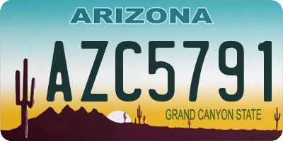 AZ license plate AZC5791