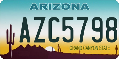 AZ license plate AZC5798