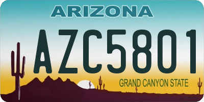 AZ license plate AZC5801