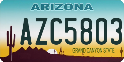 AZ license plate AZC5803