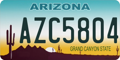 AZ license plate AZC5804