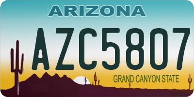 AZ license plate AZC5807