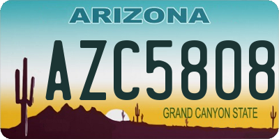 AZ license plate AZC5808
