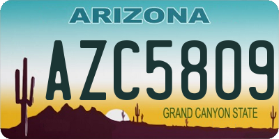 AZ license plate AZC5809