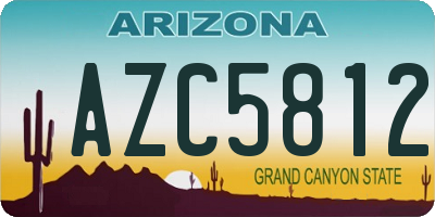 AZ license plate AZC5812