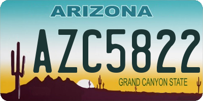 AZ license plate AZC5822