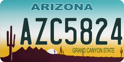 AZ license plate AZC5824