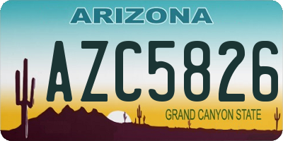 AZ license plate AZC5826