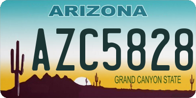 AZ license plate AZC5828
