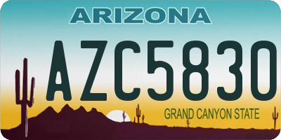 AZ license plate AZC5830